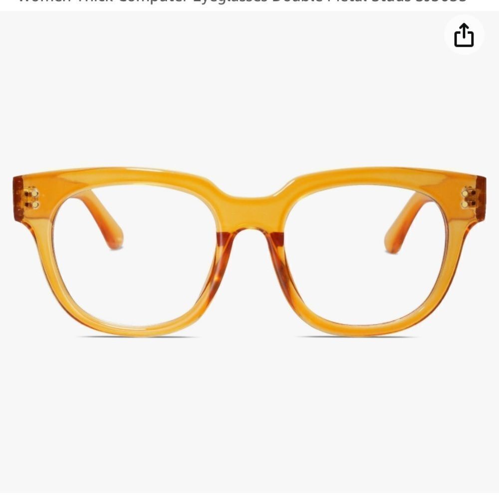 Sojos Oversized Square Blue‎ Light Blocking EyeGlasses Crystal Orange Color